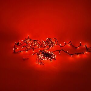 Set of 2 Orange Halloween Mini Lights 70 Count per Strand Black Wire Holiday